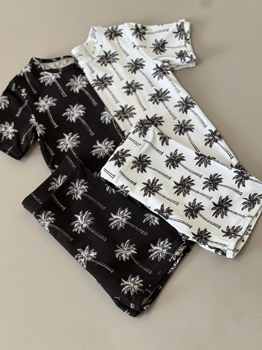 Bamboo Shorts Set | Palm Style White - LITTLE RAD THINGS