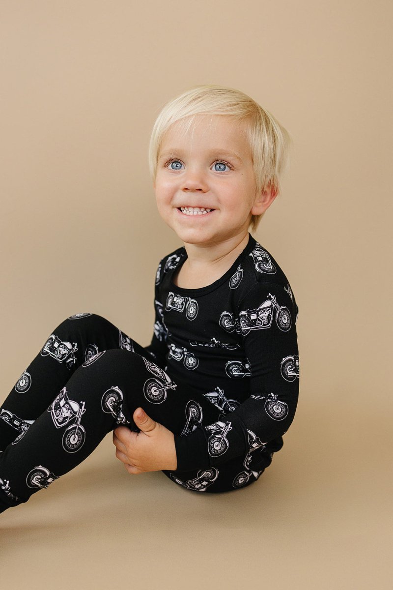 Bamboo Two Piece Set | Born to Ride Black - LITTLE RAD THINGS