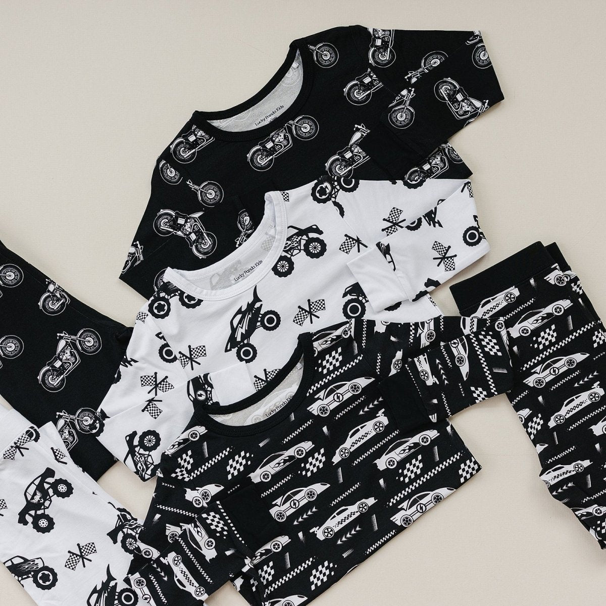 Bamboo Two Piece Set | Born to Ride Black - LITTLE RAD THINGS