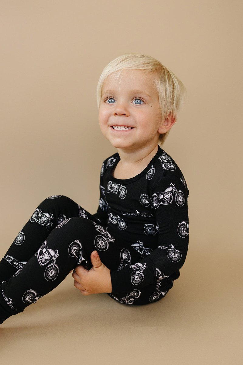 Bamboo Two Piece Set | Born to Ride Black - LITTLE RAD THINGS