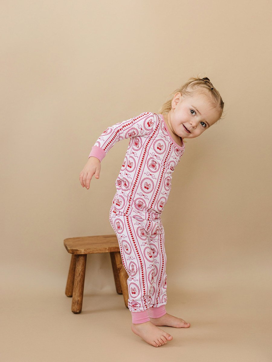 Bamboo Two Piece Set | Cherry Bear - LITTLE RAD THINGS