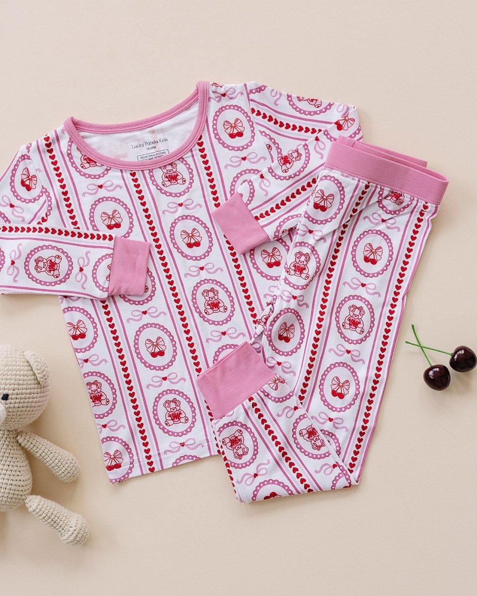Bamboo Two Piece Set | Cherry Bear - LITTLE RAD THINGS