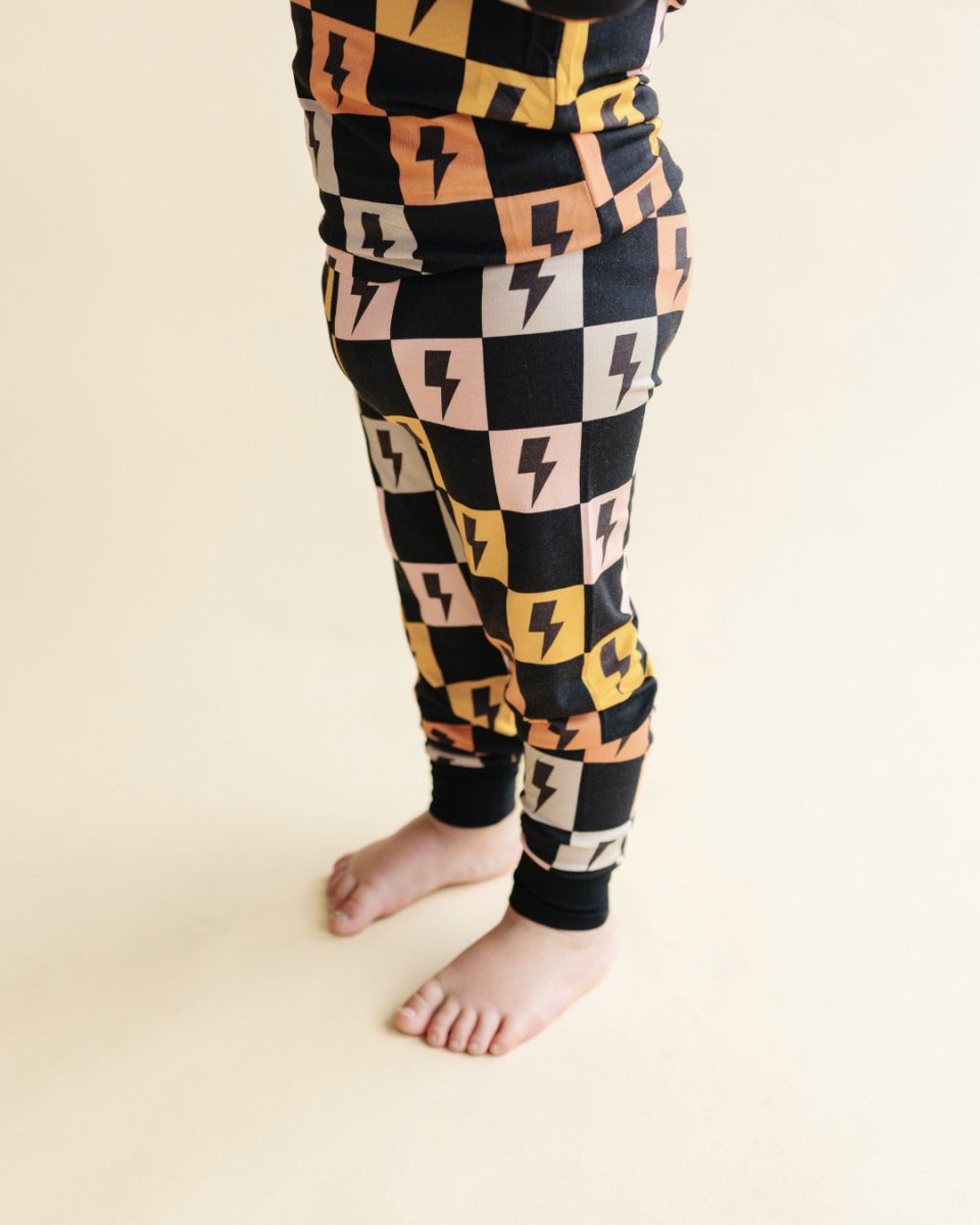 Bamboo Two Piece Set | Colorful Checks & Bolts - LITTLE RAD THINGS