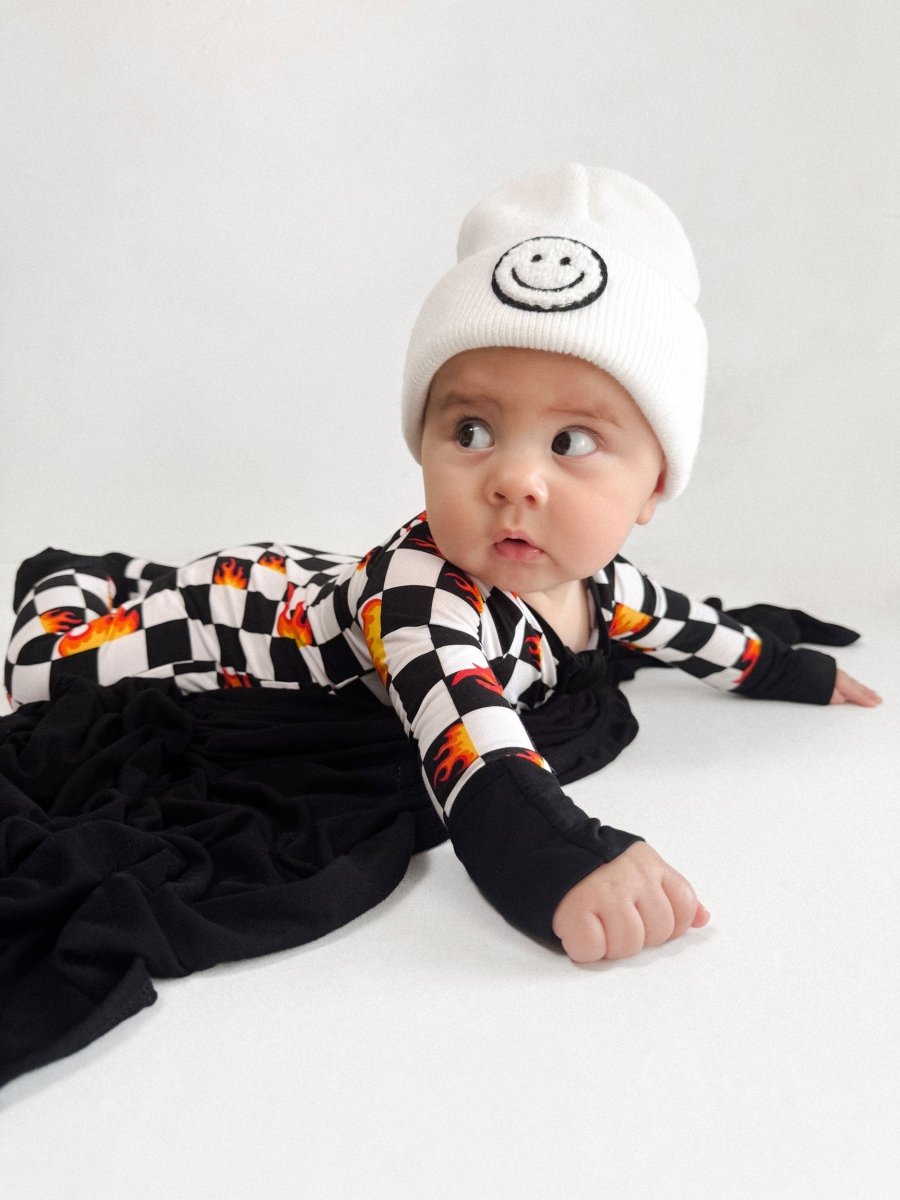 Bamboo Zip Romper | Checker Blaze - LITTLE RAD THINGS