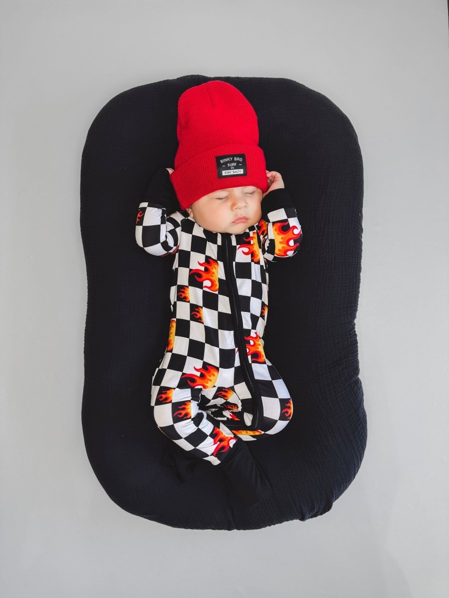 Bamboo Zip Romper | Checker Blaze - LITTLE RAD THINGS