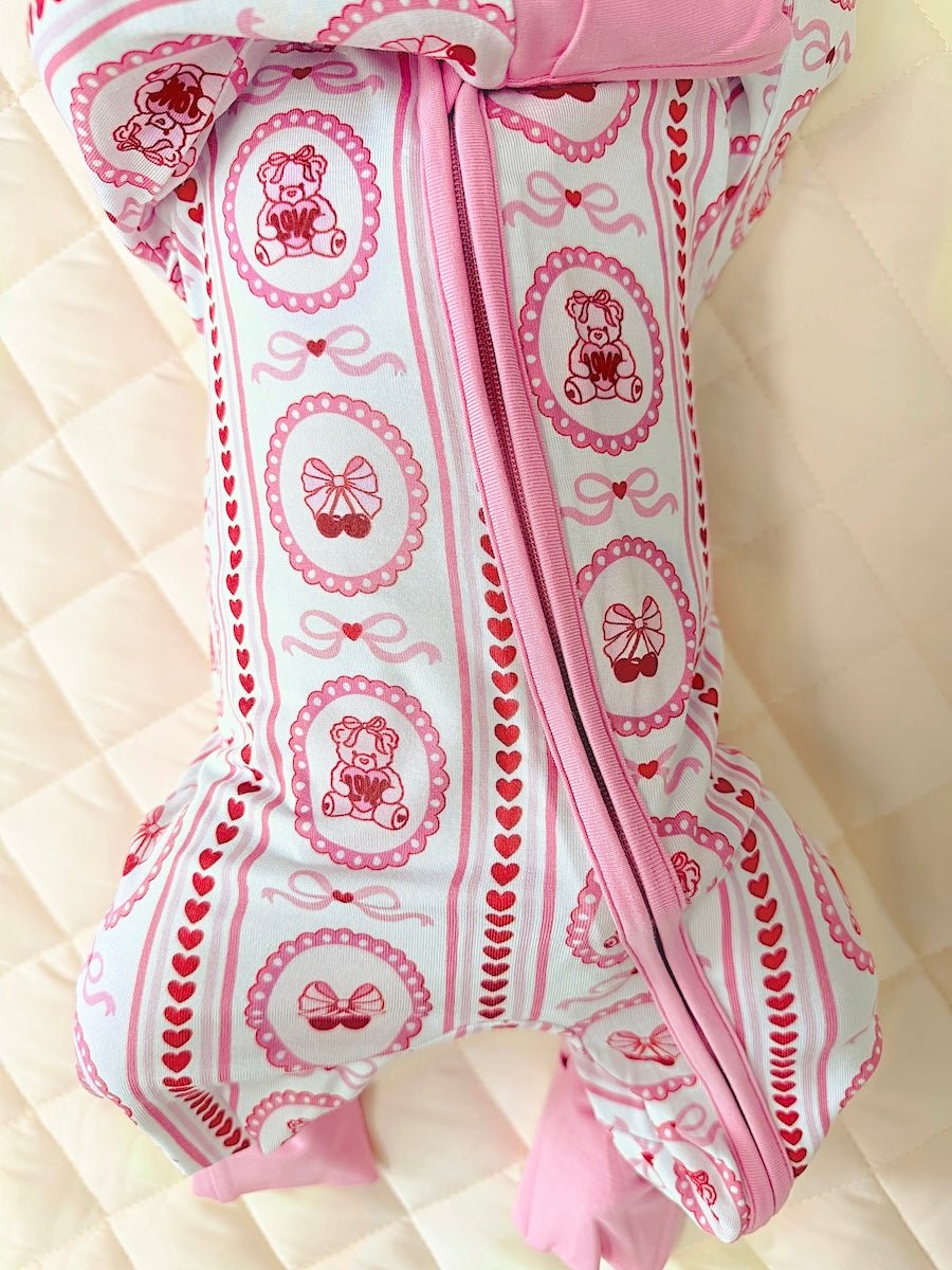 Bamboo Zip Romper | Cherry Bear - LITTLE RAD THINGS