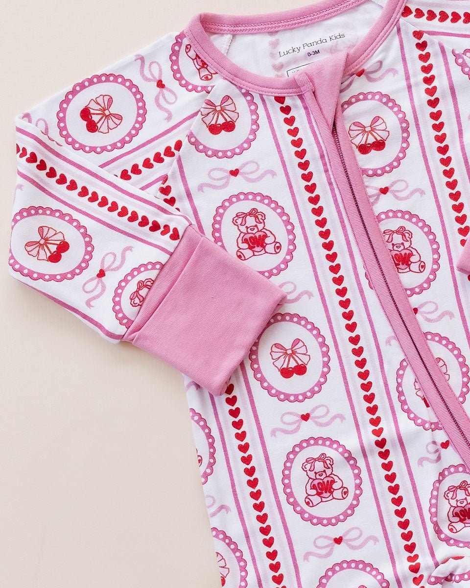 Bamboo Zip Romper | Cherry Bear - LITTLE RAD THINGS