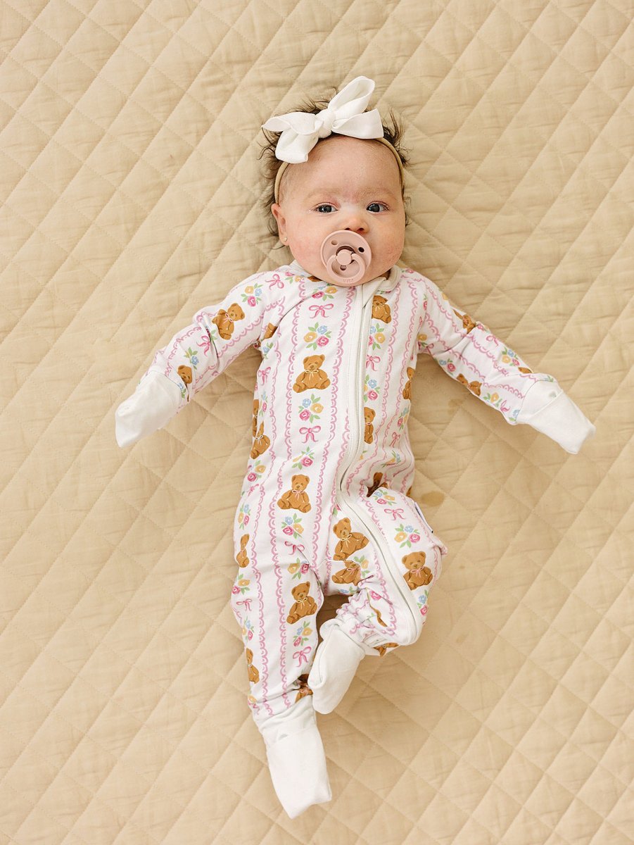 Bamboo Zip Romper | Honey Bear - LITTLE RAD THINGS