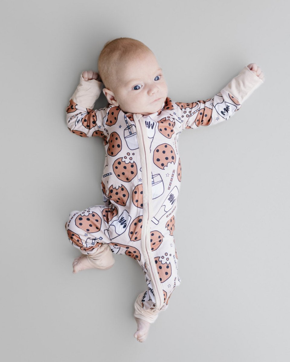 Bamboo Zip Romper | Milk & Cookies - LITTLE RAD THINGS