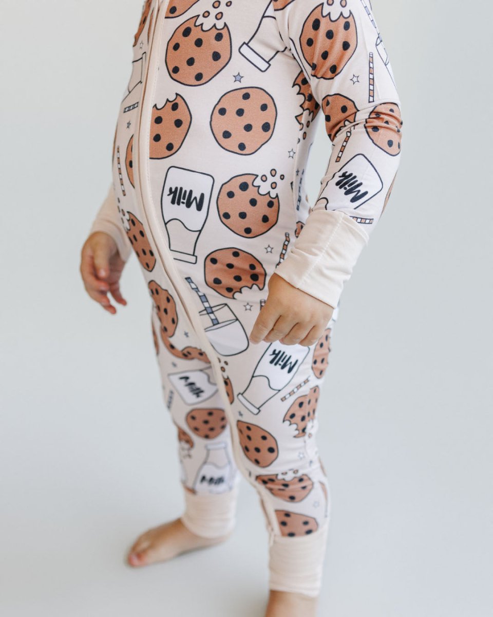 Bamboo Zip Romper | Milk & Cookies - LITTLE RAD THINGS