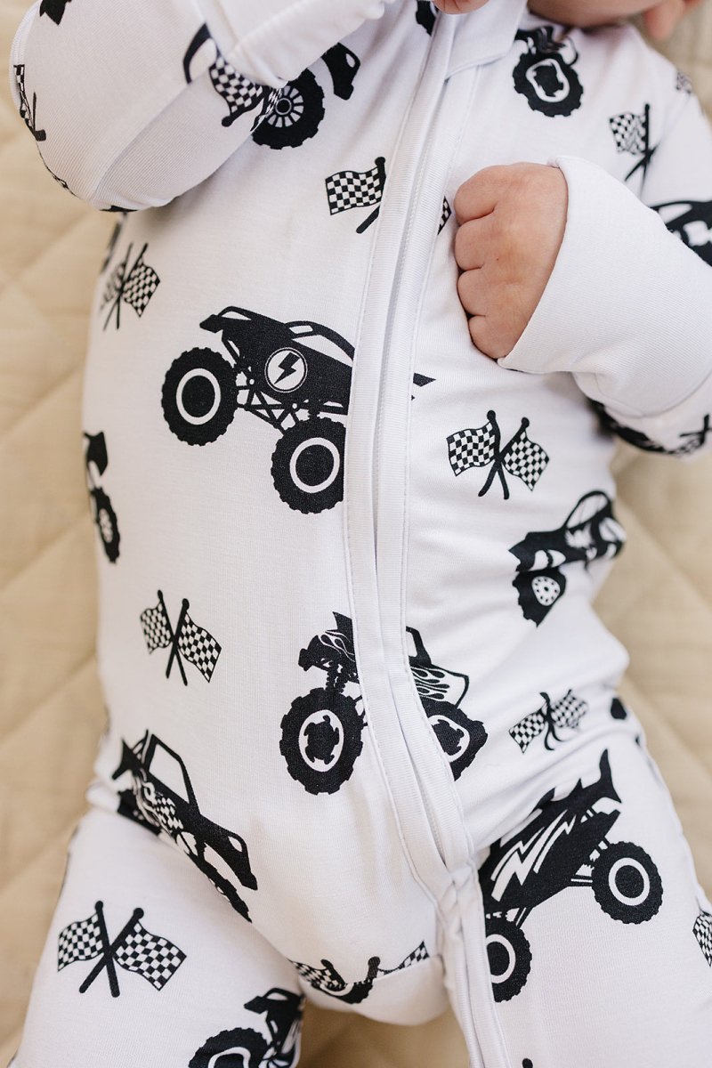 Bamboo Zip Romper | Monster Blaze - LITTLE RAD THINGS