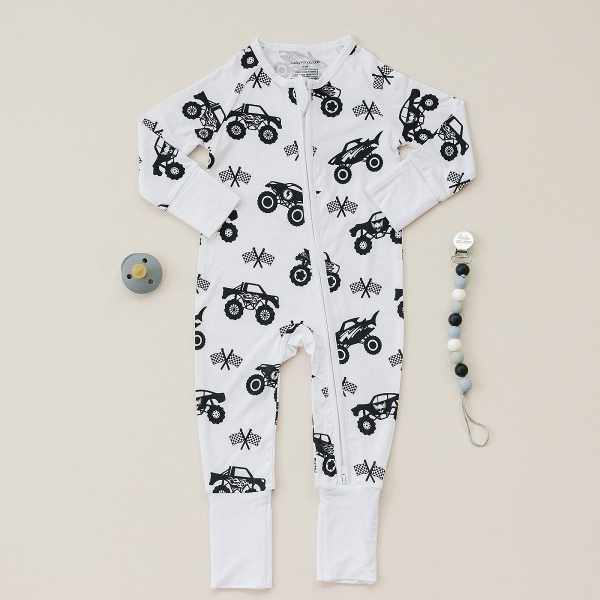 Bamboo Zip Romper | Monster Blaze - LITTLE RAD THINGS
