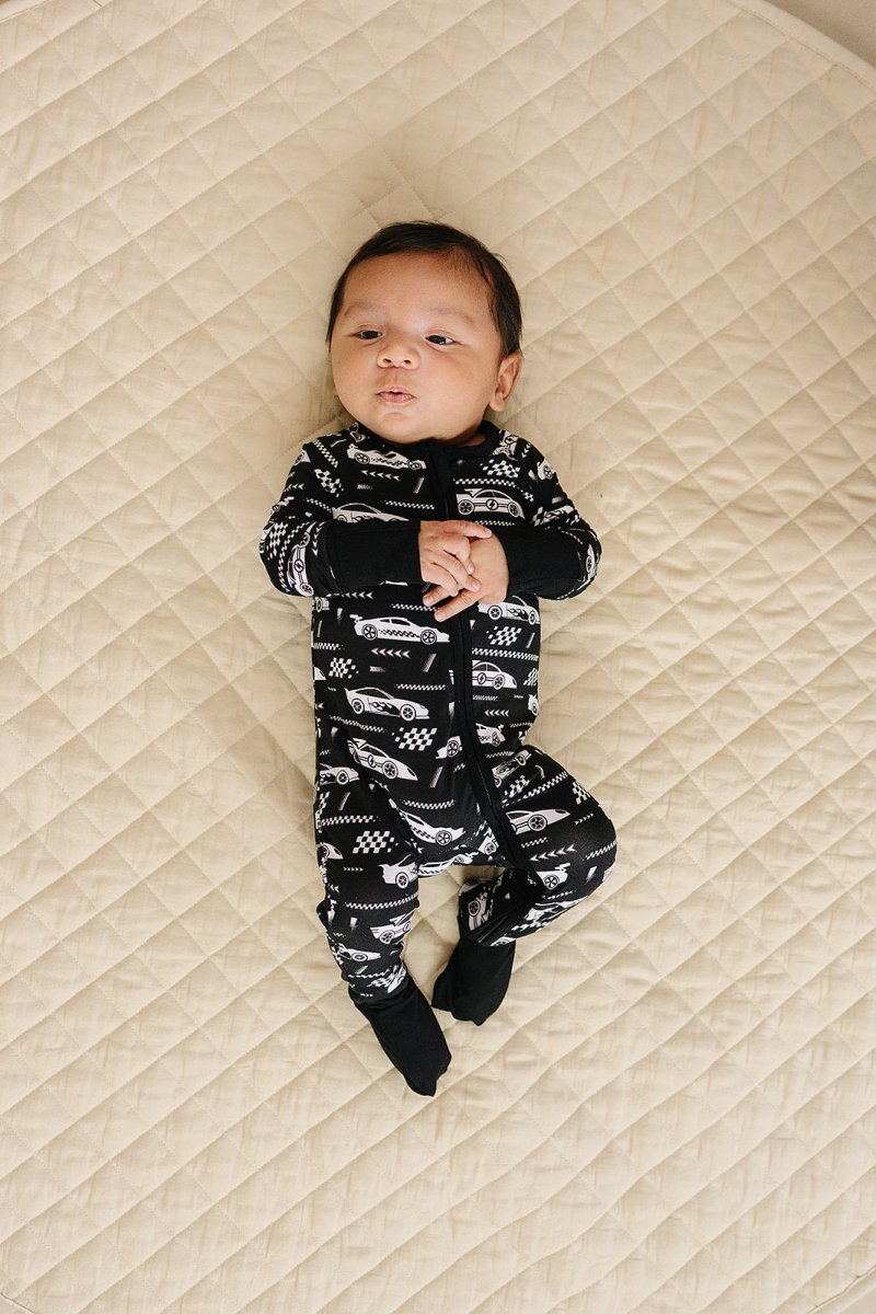 Bamboo Zip Romper | Race Cars - LITTLE RAD THINGS
