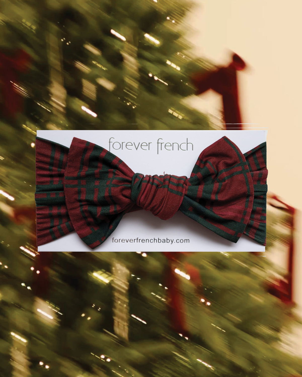 Bamboo Head Wrap | Christmas Plaid