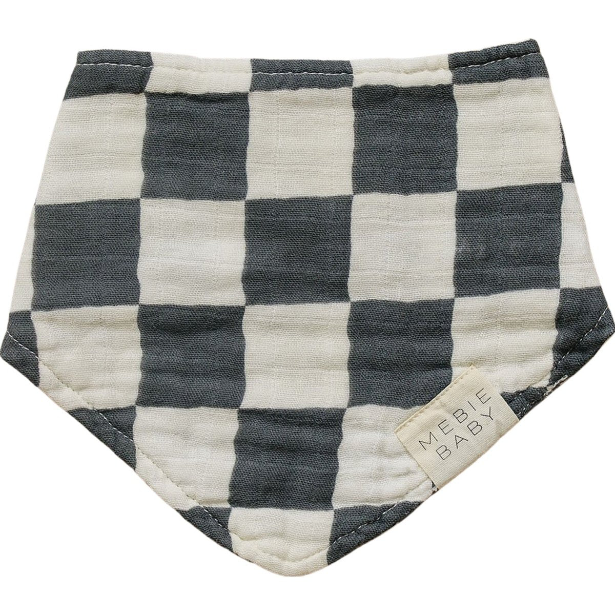Charcoal Checkered Muslin Bib - LITTLE RAD THINGS