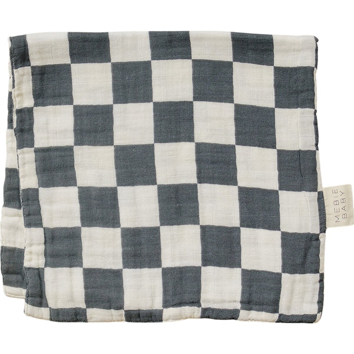 Charcoal Checkered Muslin Burp Cloth - LITTLE RAD THINGS