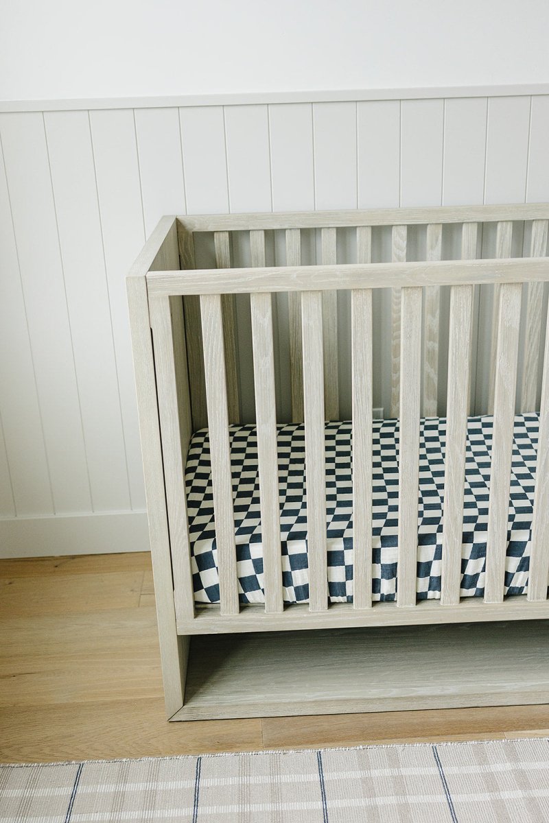 Charcoal Checkered Muslin Crib Sheet - LITTLE RAD THINGS