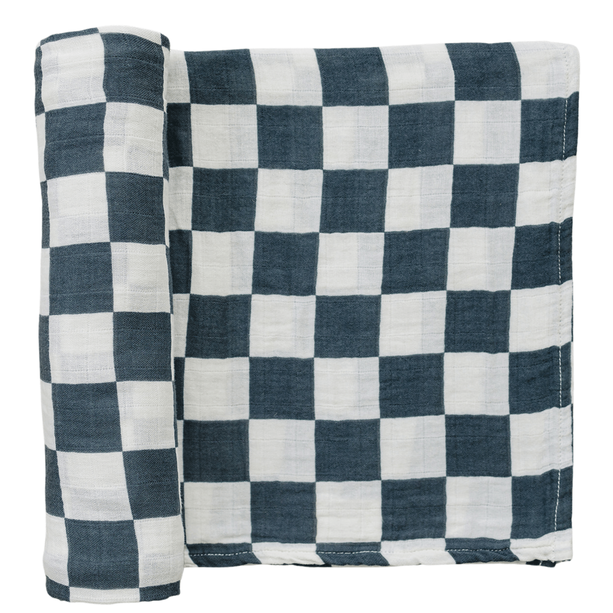 Charcoal Checkered Muslin Swaddle Blanket - LITTLE RAD THINGS