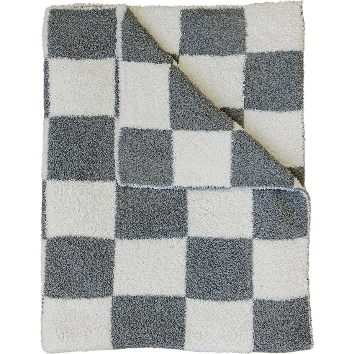 Charcoal Checkered Plush Blanket - LITTLE RAD THINGS