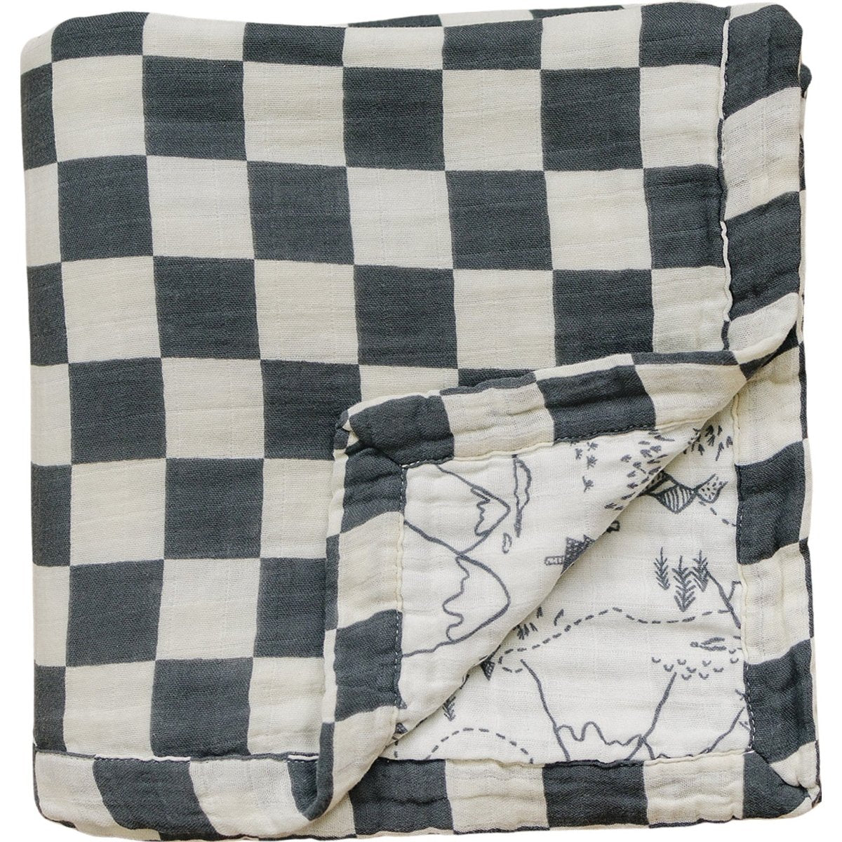 Charcoal Checkered + Summit Muslin Quilt - LITTLE RAD THINGS