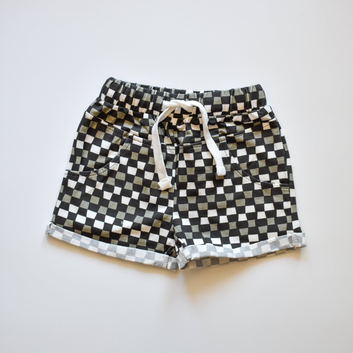CHECK 'YA LATER SHORTS - BLACK/GREY - LITTLE RAD THINGS