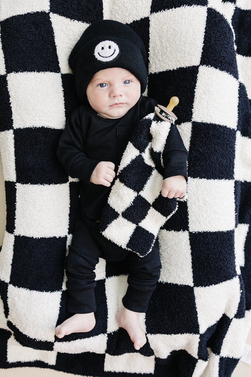 Checkered Plush Lovey | Black - LITTLE RAD THINGS