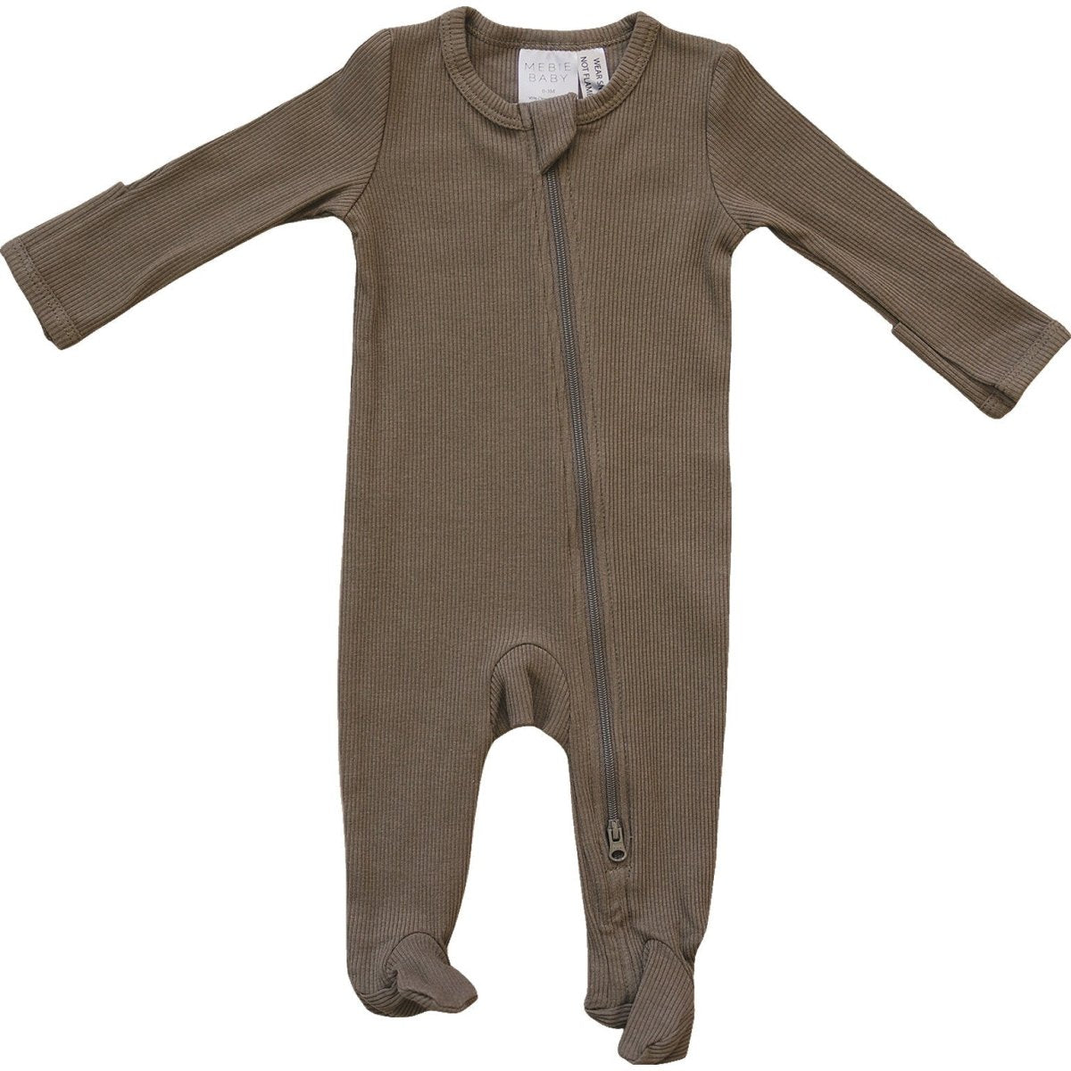 Cocoa Organic Cotton Ribbed Zipper - LITTLE RAD THINGS