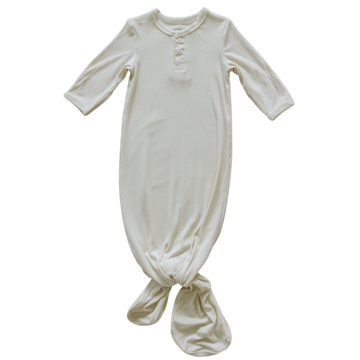 Cream Ribbed Bamboo Knot Gown - LITTLE RAD THINGS