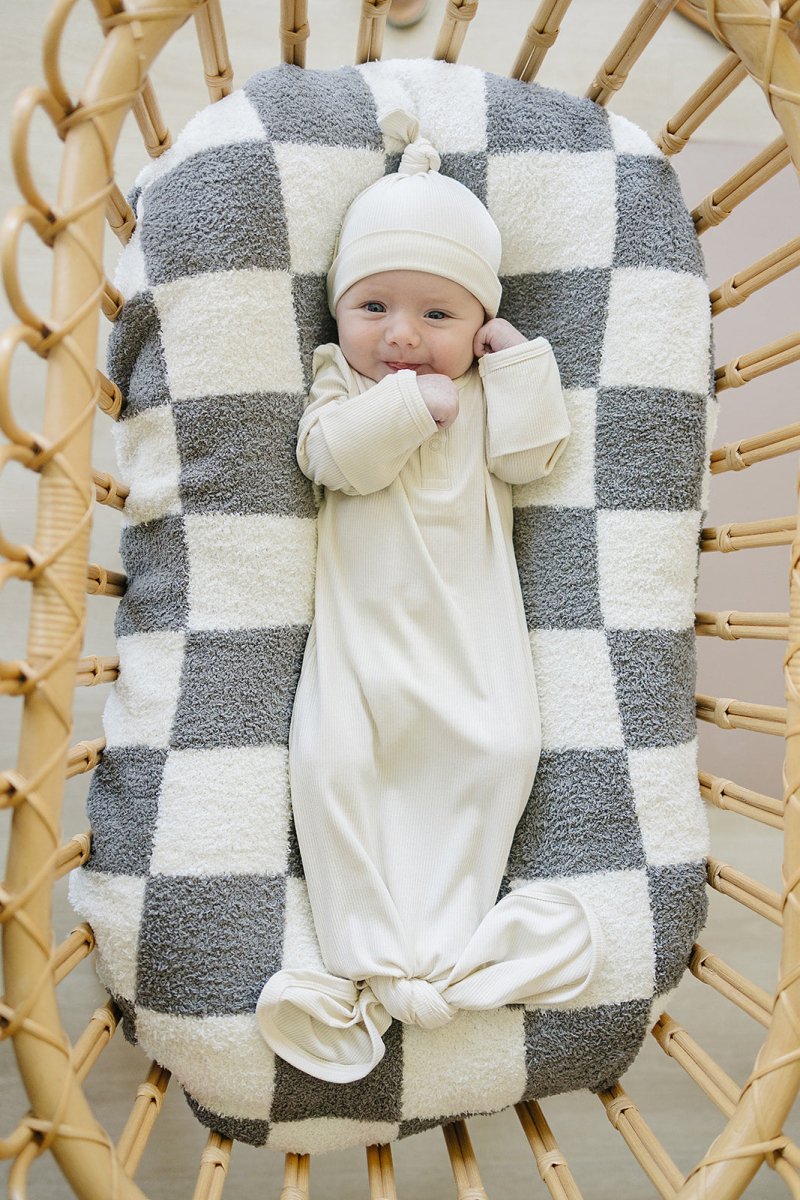 Cream Ribbed Bamboo Knot Gown - LITTLE RAD THINGS
