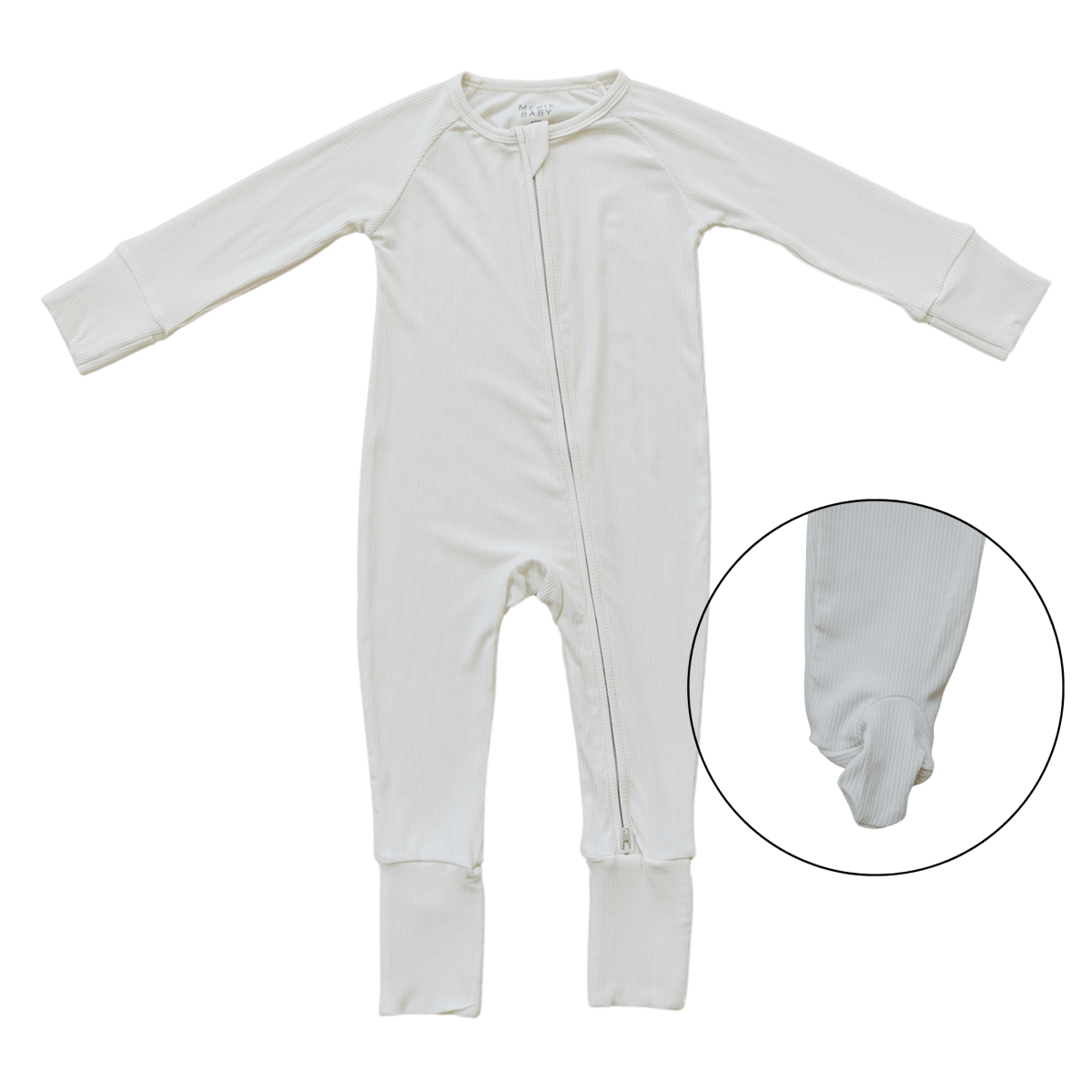 Cream Ribbed Bamboo Zipper - LITTLE RAD THINGS