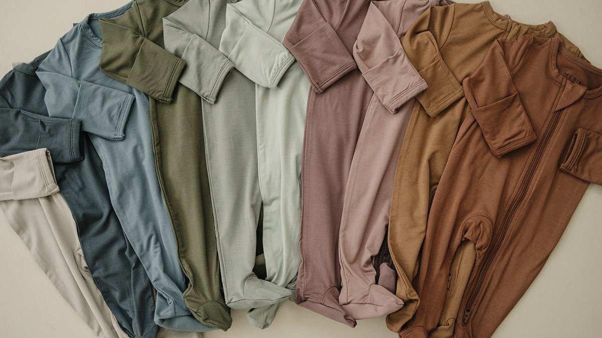 Dusty Blue Bamboo Footed Zipper - LITTLE RAD THINGS