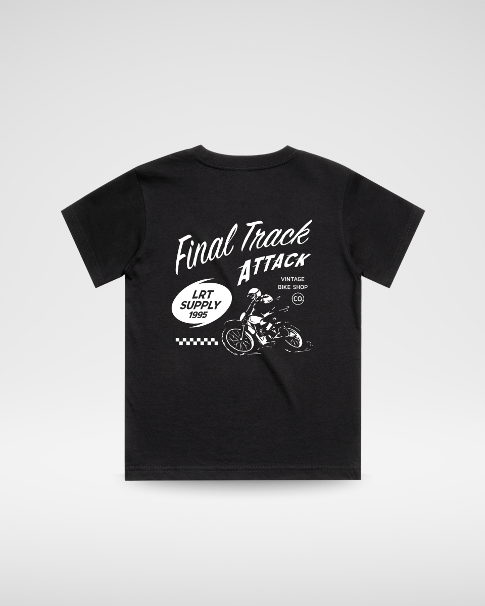 FINAL TRACK ATTACK TEE - BLACK - LITTLE RAD THINGS