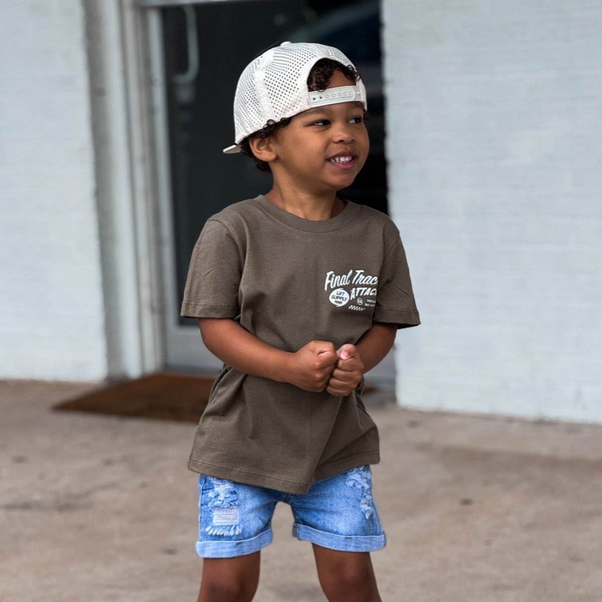 FINAL TRACK ATTACK TEE - MILITARY GREEN - LITTLE RAD THINGS