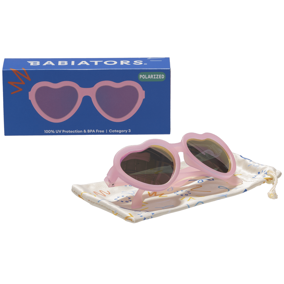 Frosted Pink Heart | Purple Polarized Mirrored Lenses - LITTLE RAD THINGS