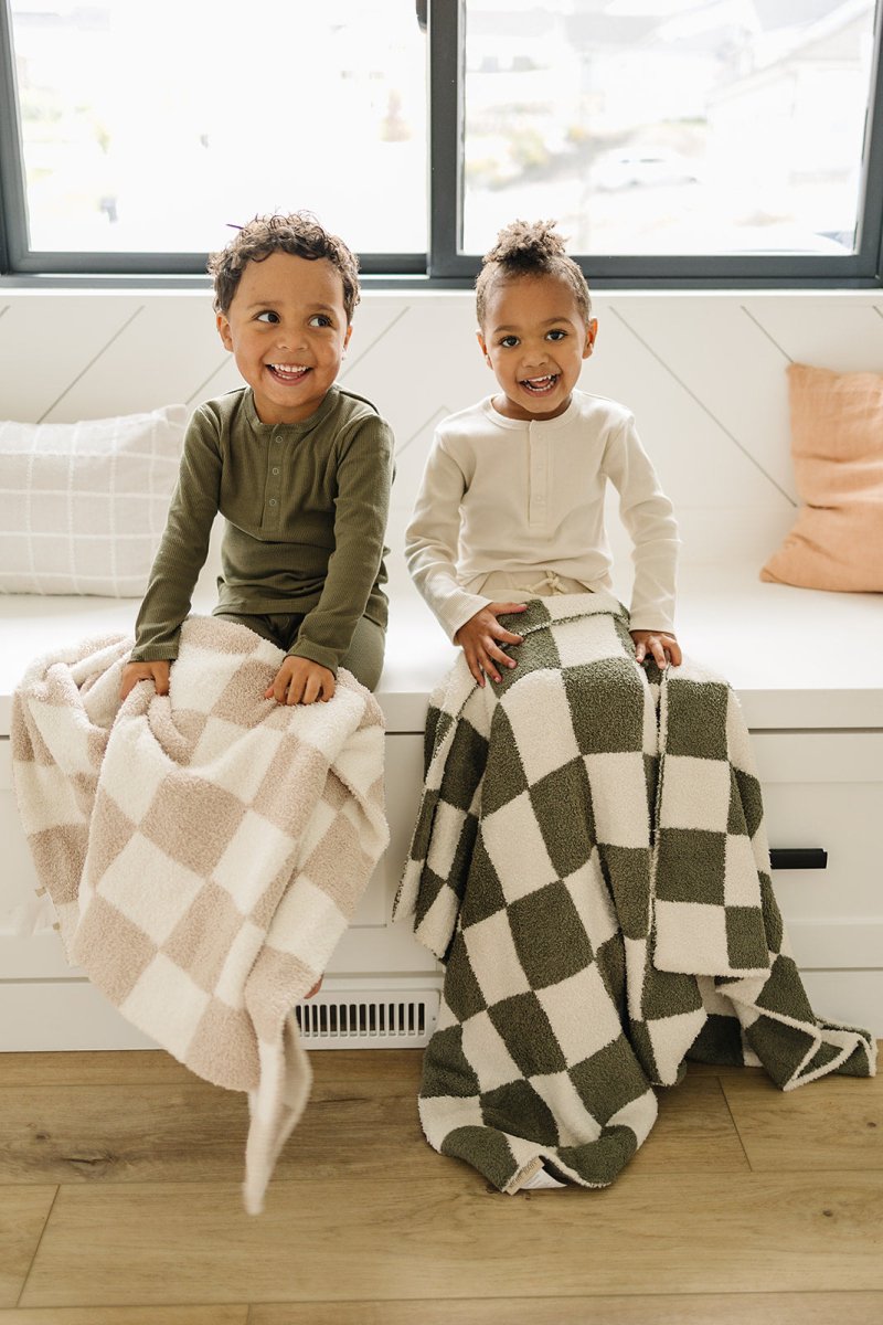 Green Checkered Plush Blanket - LITTLE RAD THINGS