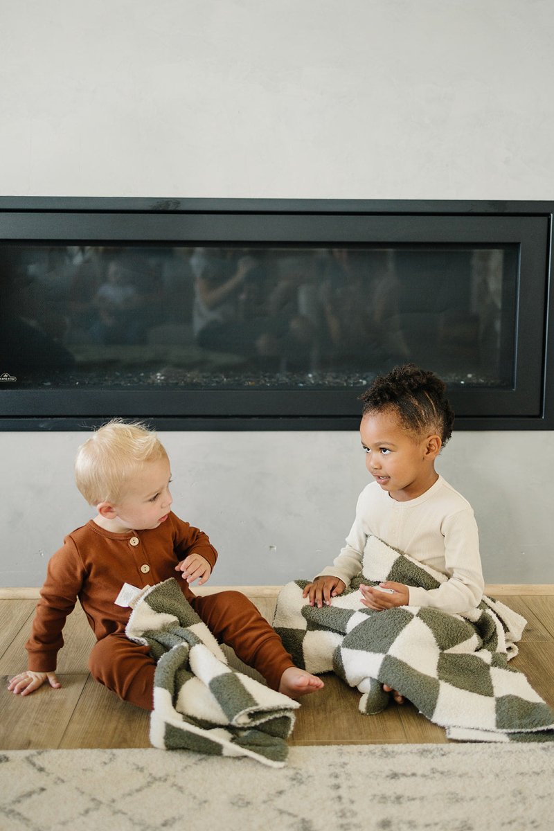 Green Checkered Plush Blanket - LITTLE RAD THINGS