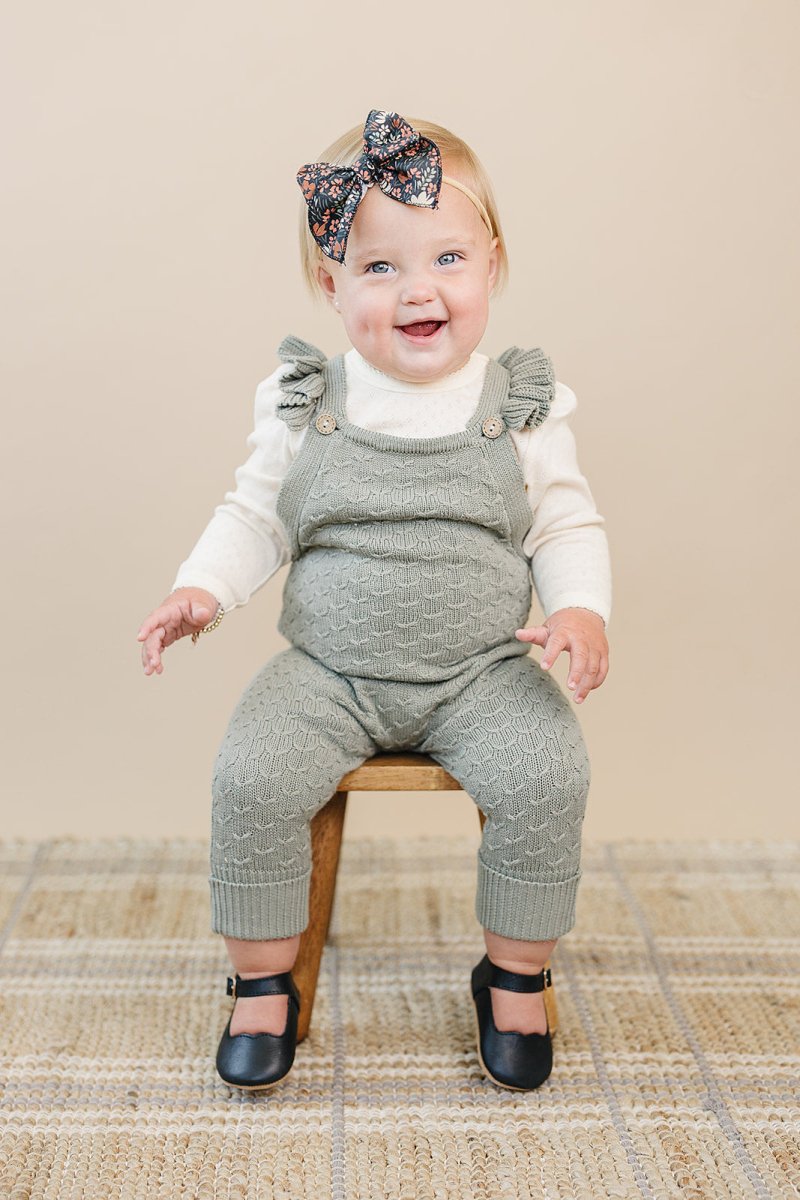 Green Ruffle Knit Overalls - LITTLE RAD THINGS