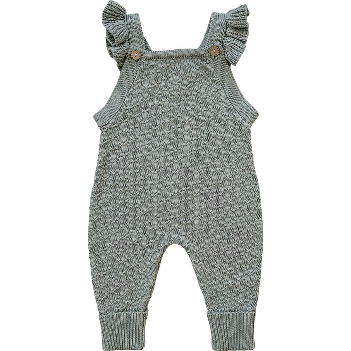 Green Ruffle Knit Overalls - LITTLE RAD THINGS