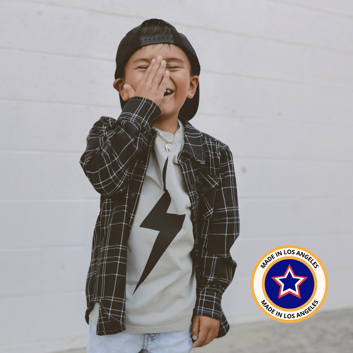 GREIGE ACID - WASH SPARK TEE - LITTLE RAD THINGS