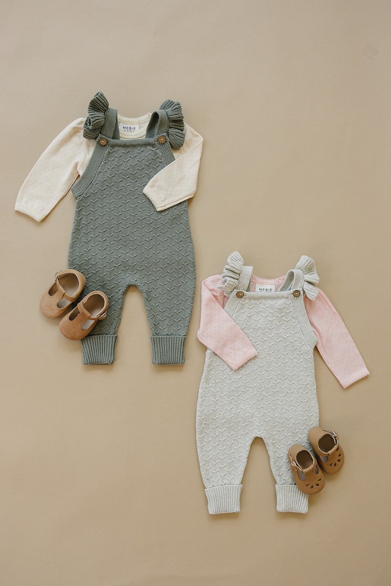 Grey Ruffle Knit Overalls - LITTLE RAD THINGS