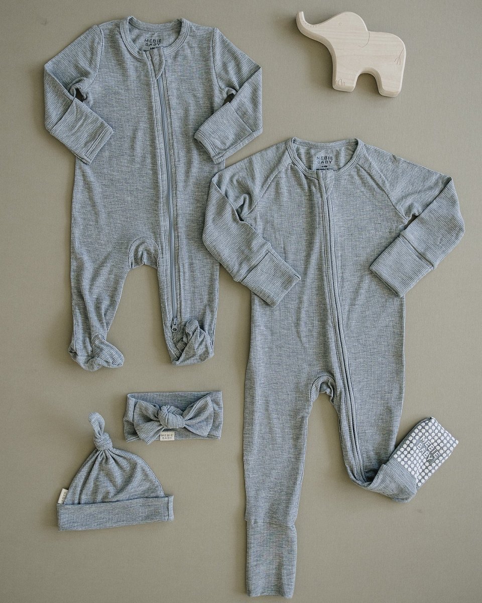 Heather Grey Ribbed Bamboo Zipper - LITTLE RAD THINGS