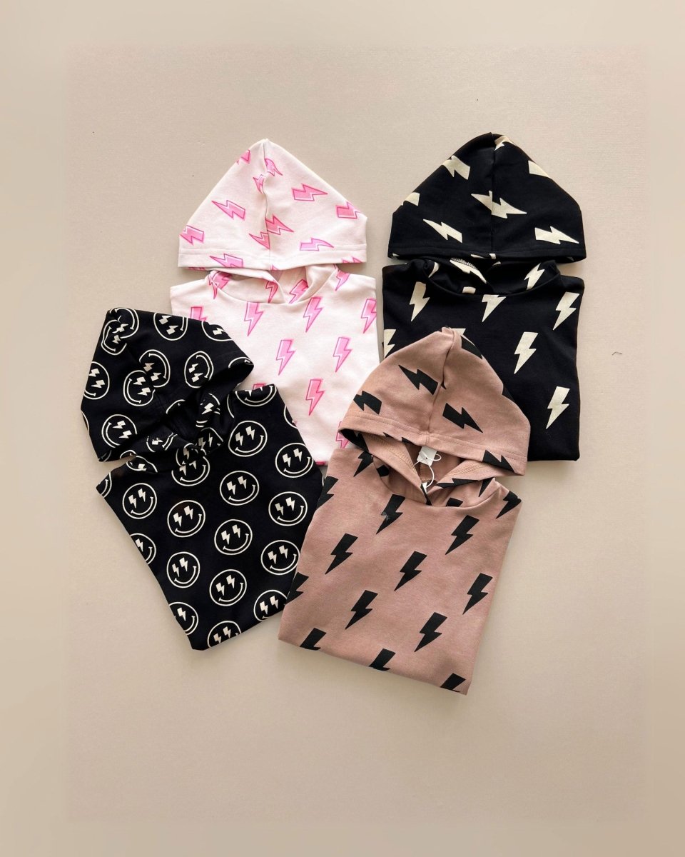 Hooded Bubble Romper | Mocha Bolts - LITTLE RAD THINGS