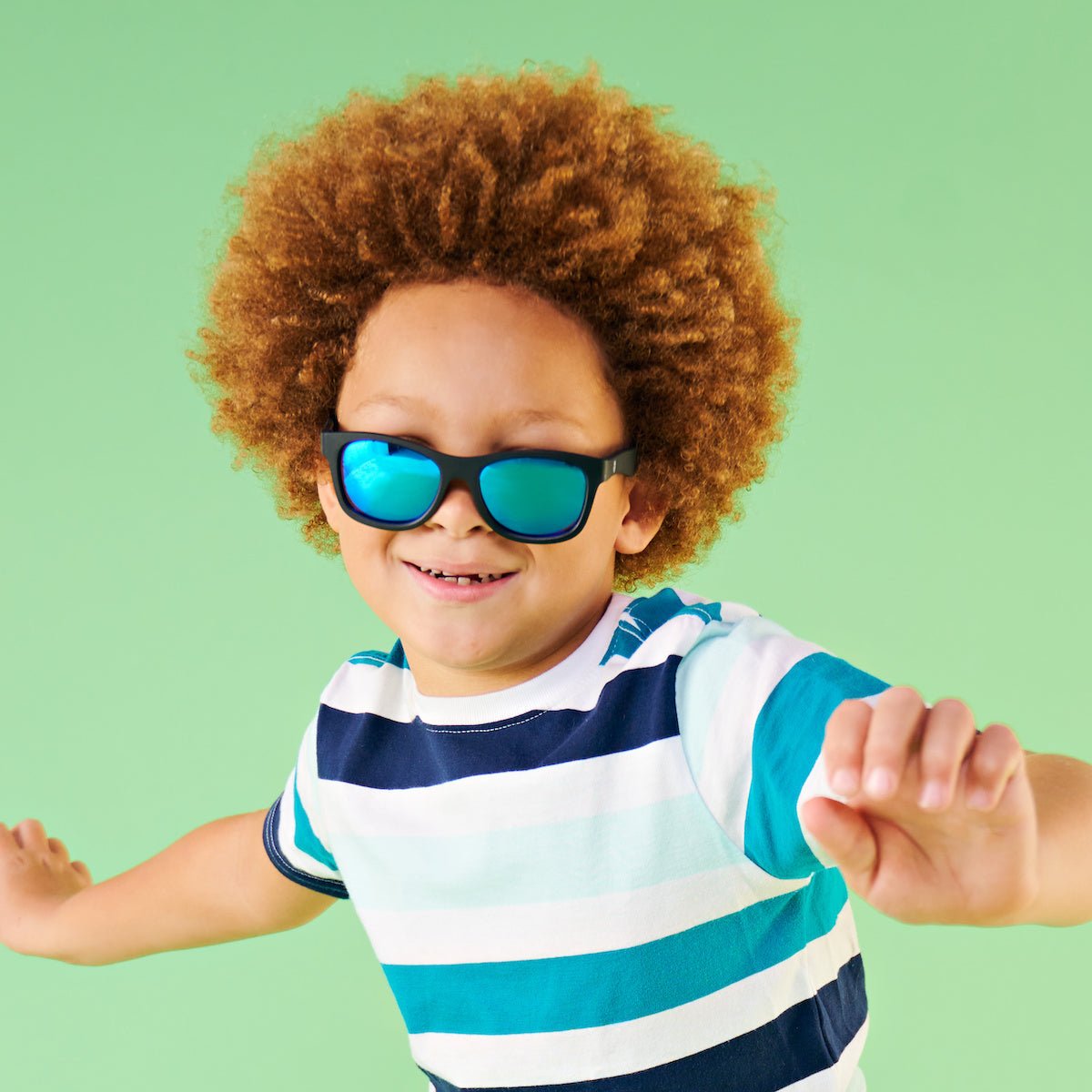 Jet Black Polarized Navigator | Cobalt Mirrored Lens - LITTLE RAD THINGS