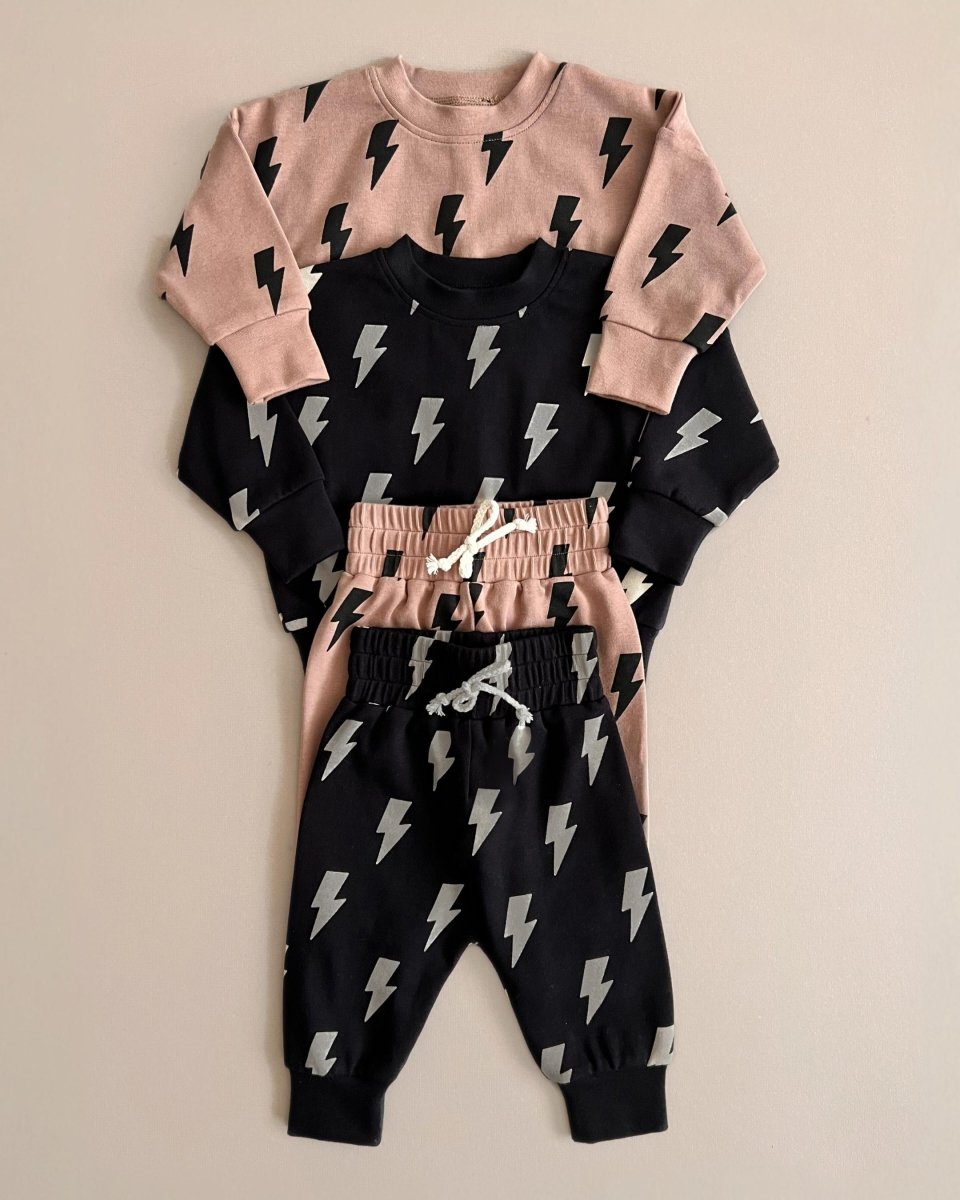 Jogger Set | Black Bolts - LITTLE RAD THINGS