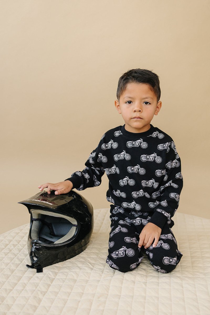 Jogger Set | Born to Ride Black - LITTLE RAD THINGS