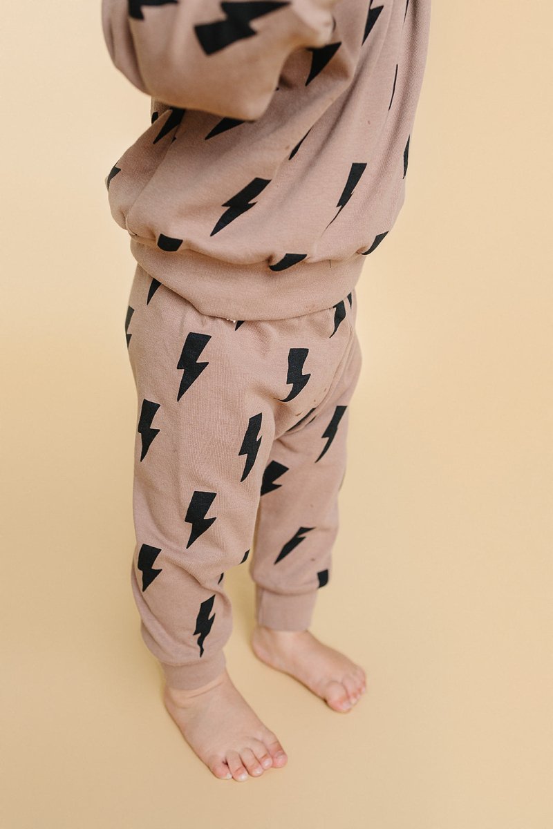 Jogger Set | Mocha Bolts - LITTLE RAD THINGS