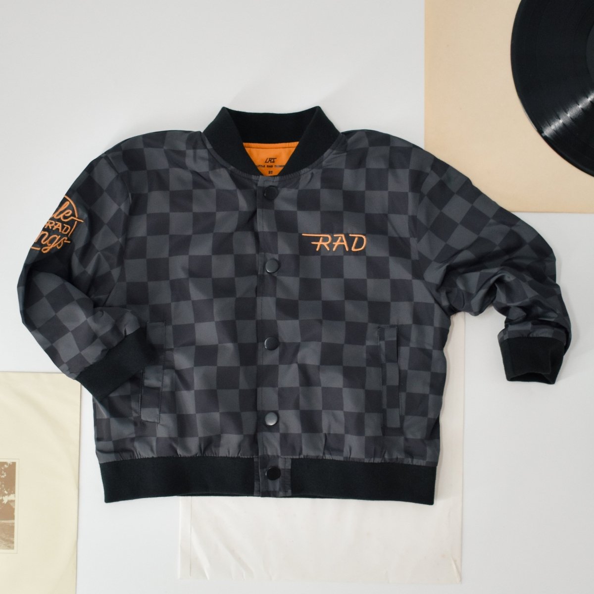 KIDS WATERPROOF LETTERMAN JACKET - CHECKERS - LITTLE RAD THINGS