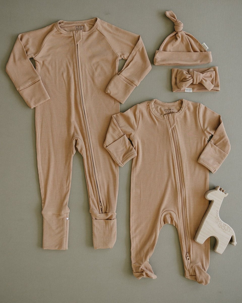 Latte Ribbed Bamboo Zipper - LITTLE RAD THINGS