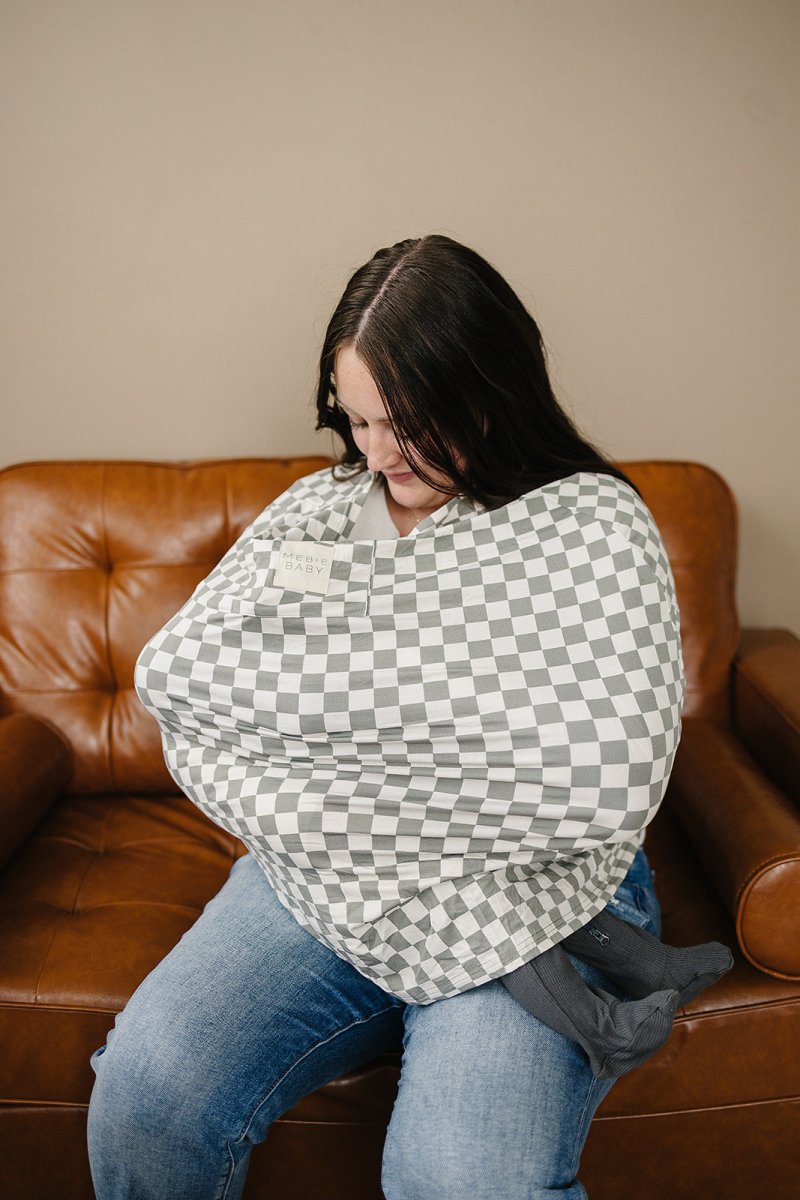 Light Green Checkered Bamboo Multi - Use Cover - LITTLE RAD THINGS