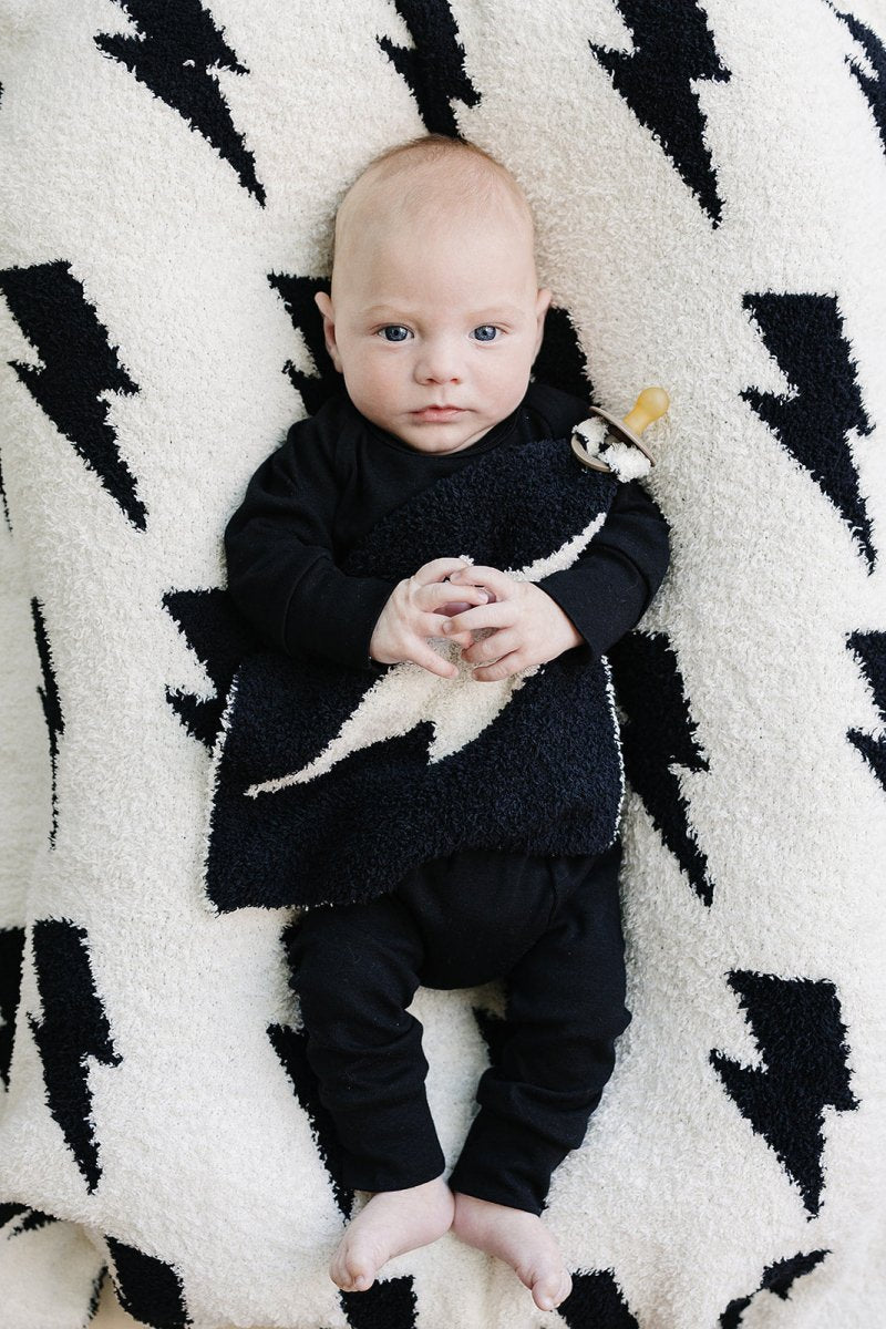 Lightning Bolt Plush Lovey | Black - LITTLE RAD THINGS